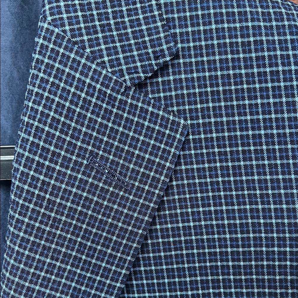 Samuelsohn Navy Checkered Blazer